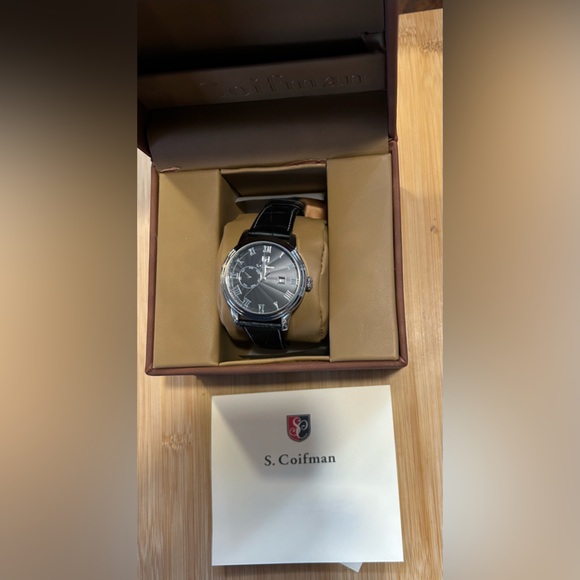 S Coifman SC0387 Watch With 44mm Black Face & Black Leather Band - Picture 6 of 6